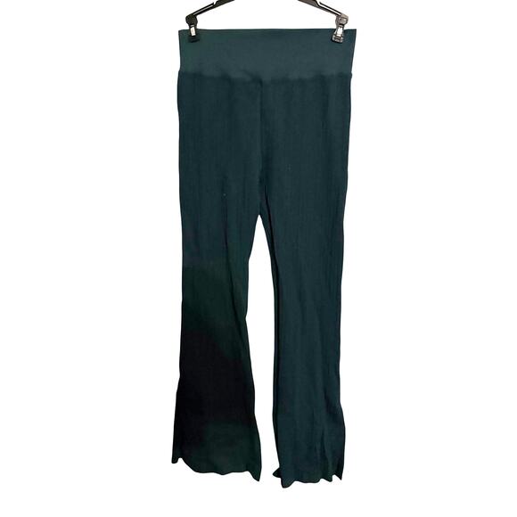 Pink Pants - PINK Flared Yoga Pants Green knit XL